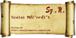 Szalai Ménrót névjegykártya